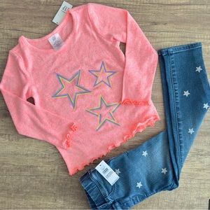 GAP - Superstar Long Sleeve and Glitter Star Jeggings Set